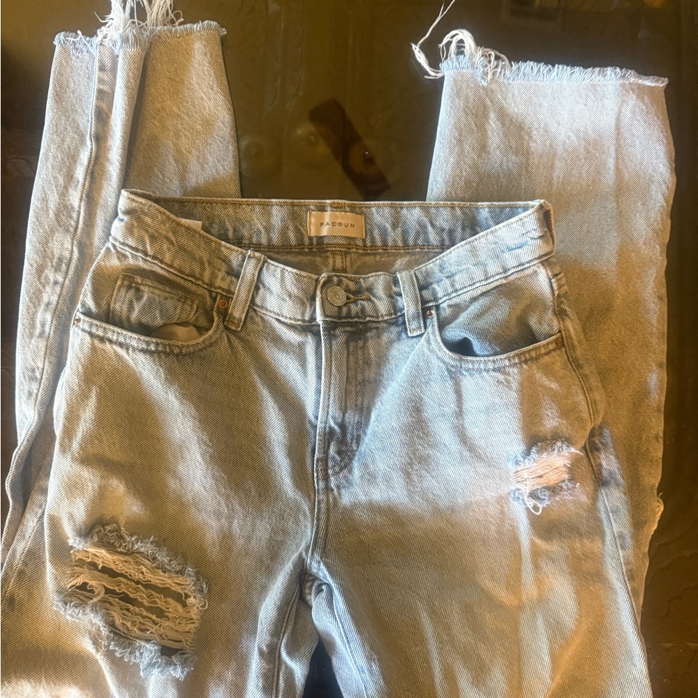 Light Blue Distressed Women's Jeans pacsun